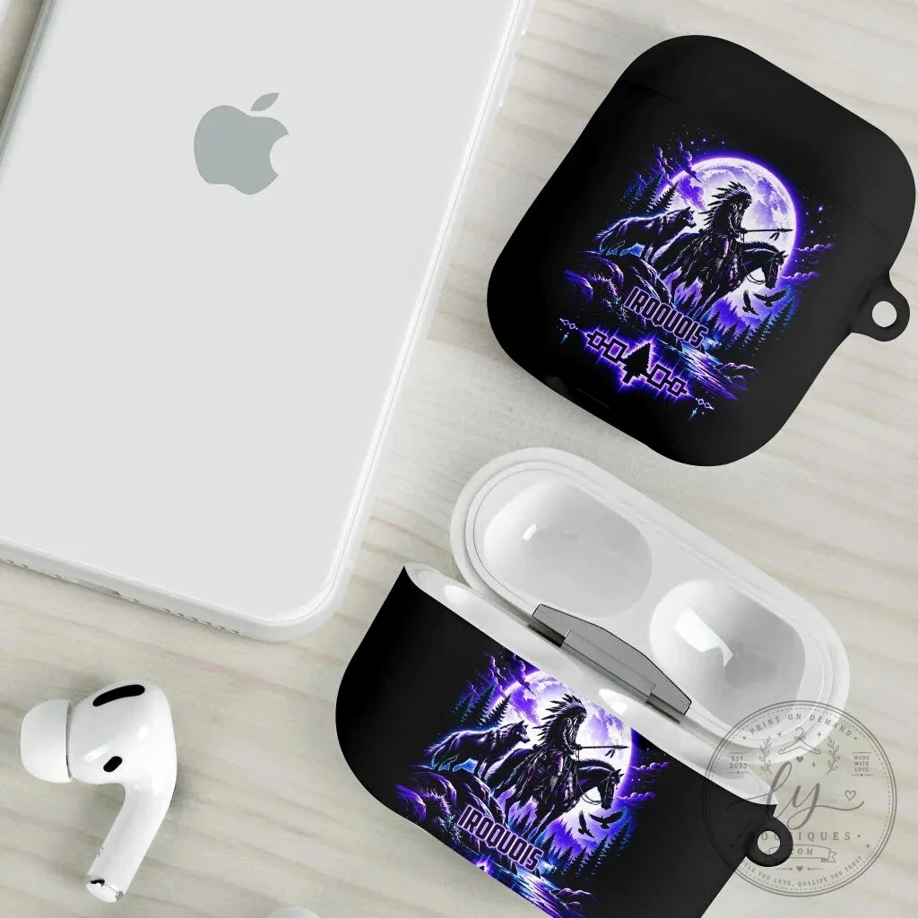 Iroquois Native American Warrior AirPods Case With Wolf And Moon Tribal Art 14 Iroquois Native American Warrior AirPods Case With Wolf And Moon Tribal Art