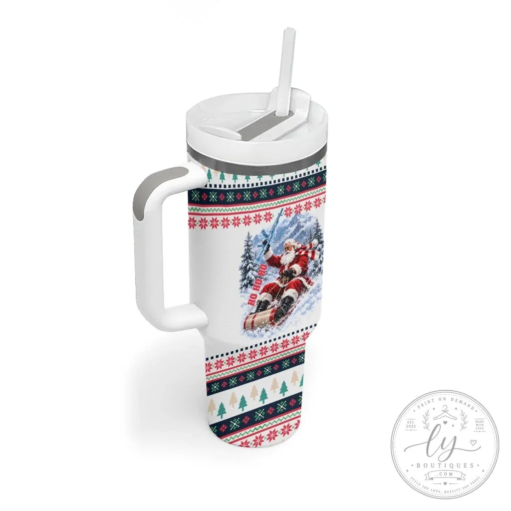 Christmas Nakatomi Plaza Santa Ho Ho Ho Explosion Insulated Tumbler with Handle 11 Christmas Nakatomi Plaza Santa Ho Ho Ho Explosion Insulated Tumbler with Handle