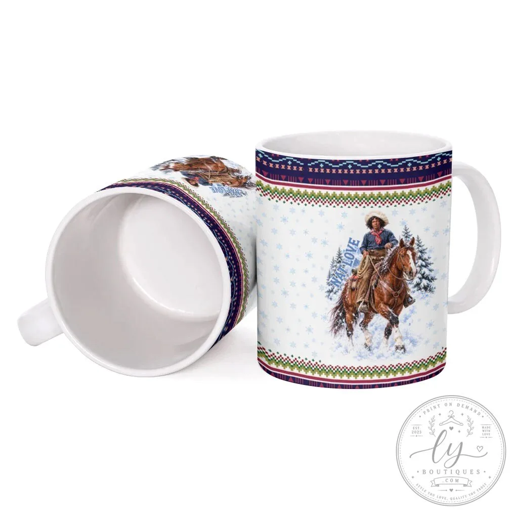 Nat Love African American Cowboy Winter Snow Fair Isle Pattern Ceramic Mug 11 Nat Love African American Cowboy Winter Snow Fair Isle Pattern Ceramic Mug