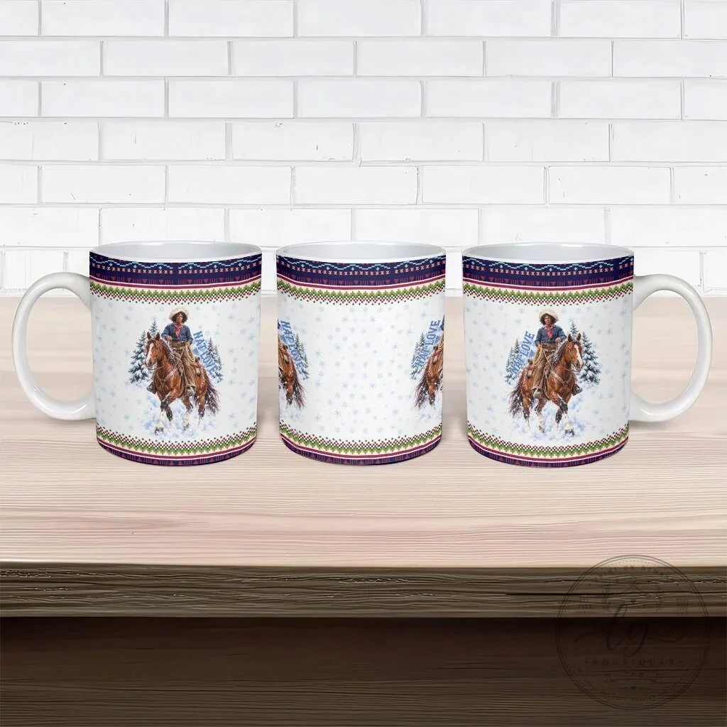 Nat Love African American Cowboy Winter Snow Fair Isle Pattern Ceramic Mug 13 Nat Love African American Cowboy Winter Snow Fair Isle Pattern Ceramic Mug