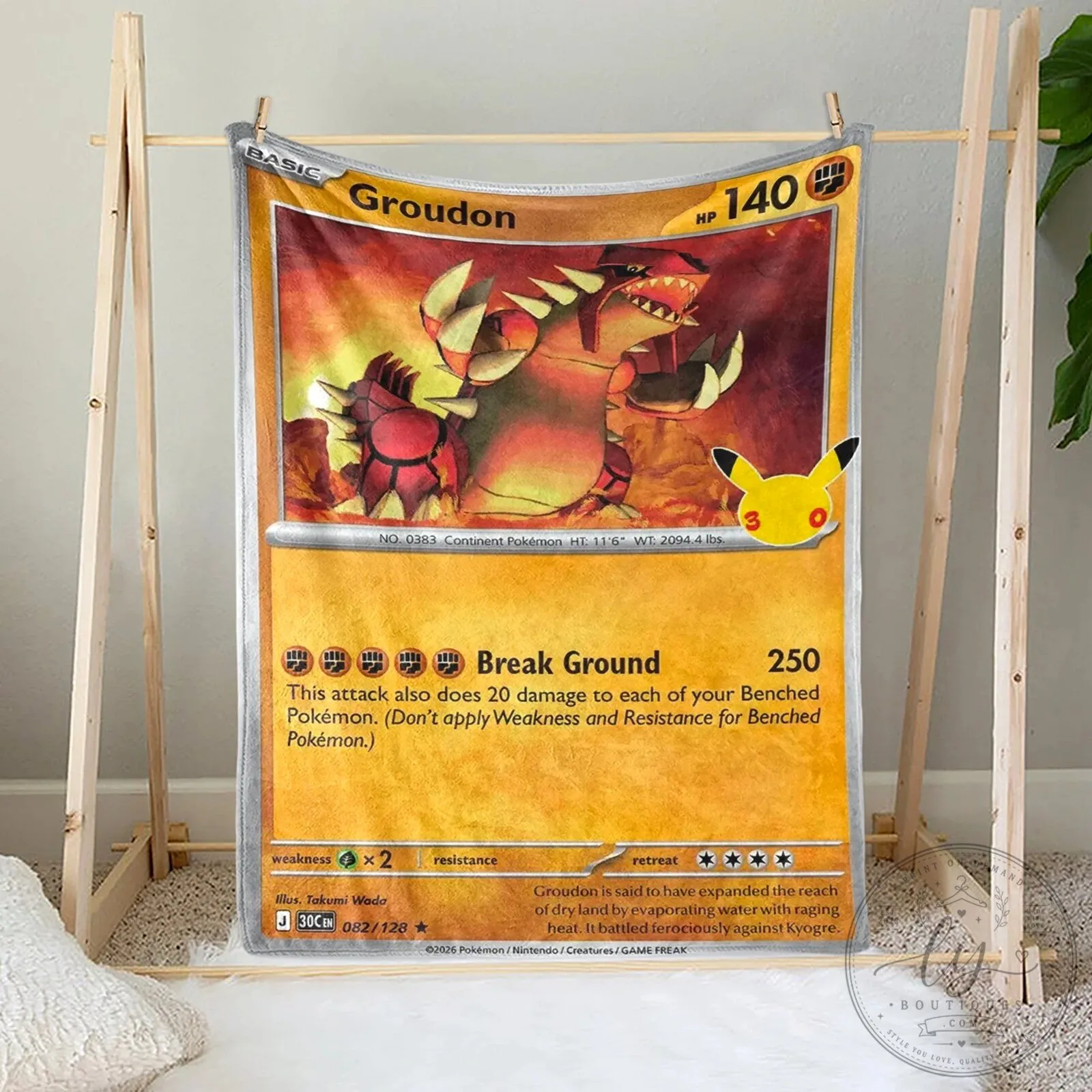 Pokemon Groudon Trading Card Game Design Soft Fleece Blanket 7 Pokemon Groudon Trading Card Game Design Soft Fleece Blanket