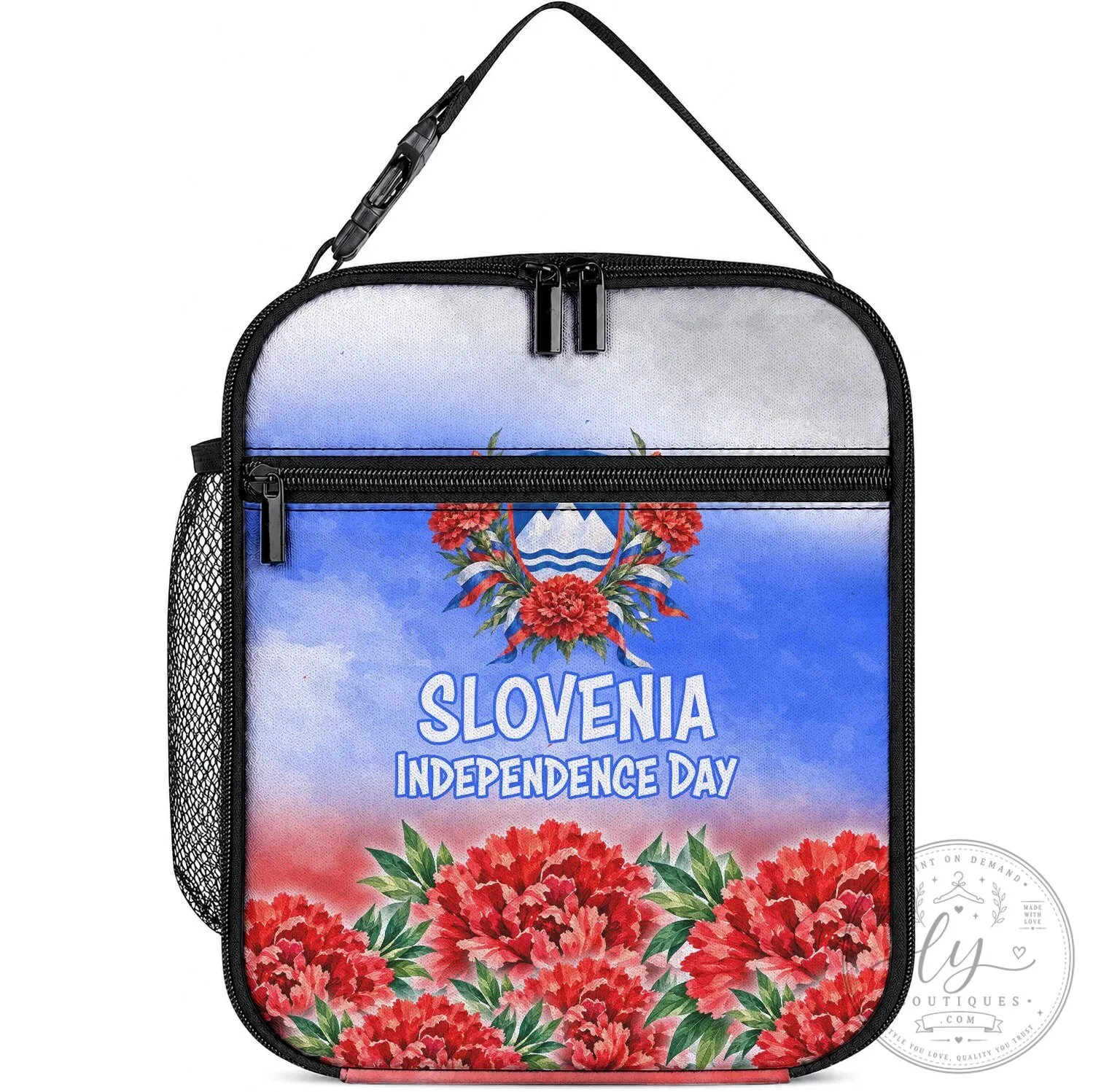 Slovenia Independence Day Lipizzan Horse Red Carnation Lunch Bag