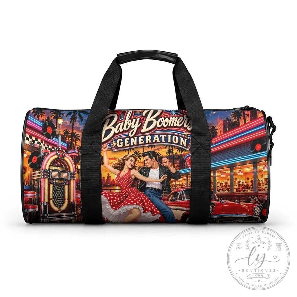 Baby Boomers Generation Vintage 1950s Retro Rock And Roll Duffle Bag