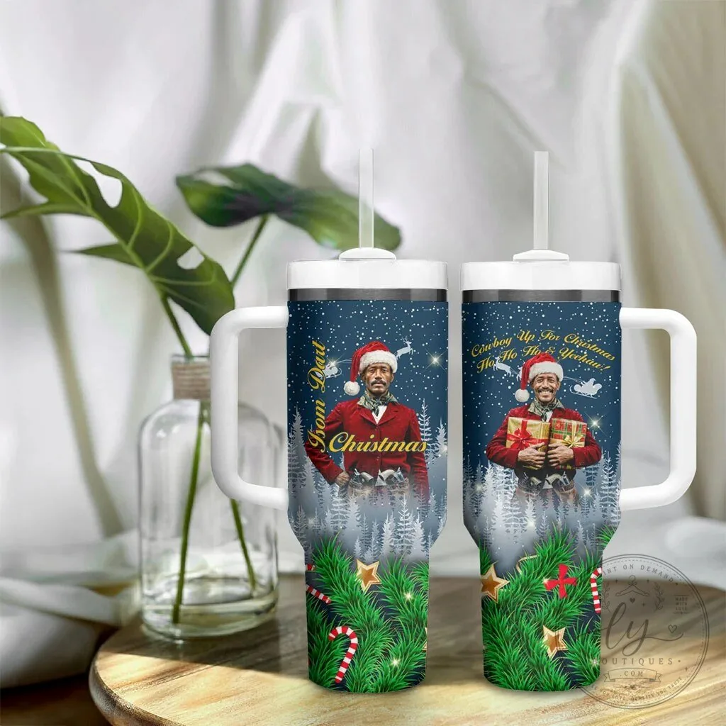 Isom Dart Christmas Cowboy Santa Winter Snow Tumbler with Handle 15 Isom Dart Christmas Cowboy Santa Winter Snow Tumbler with Handle