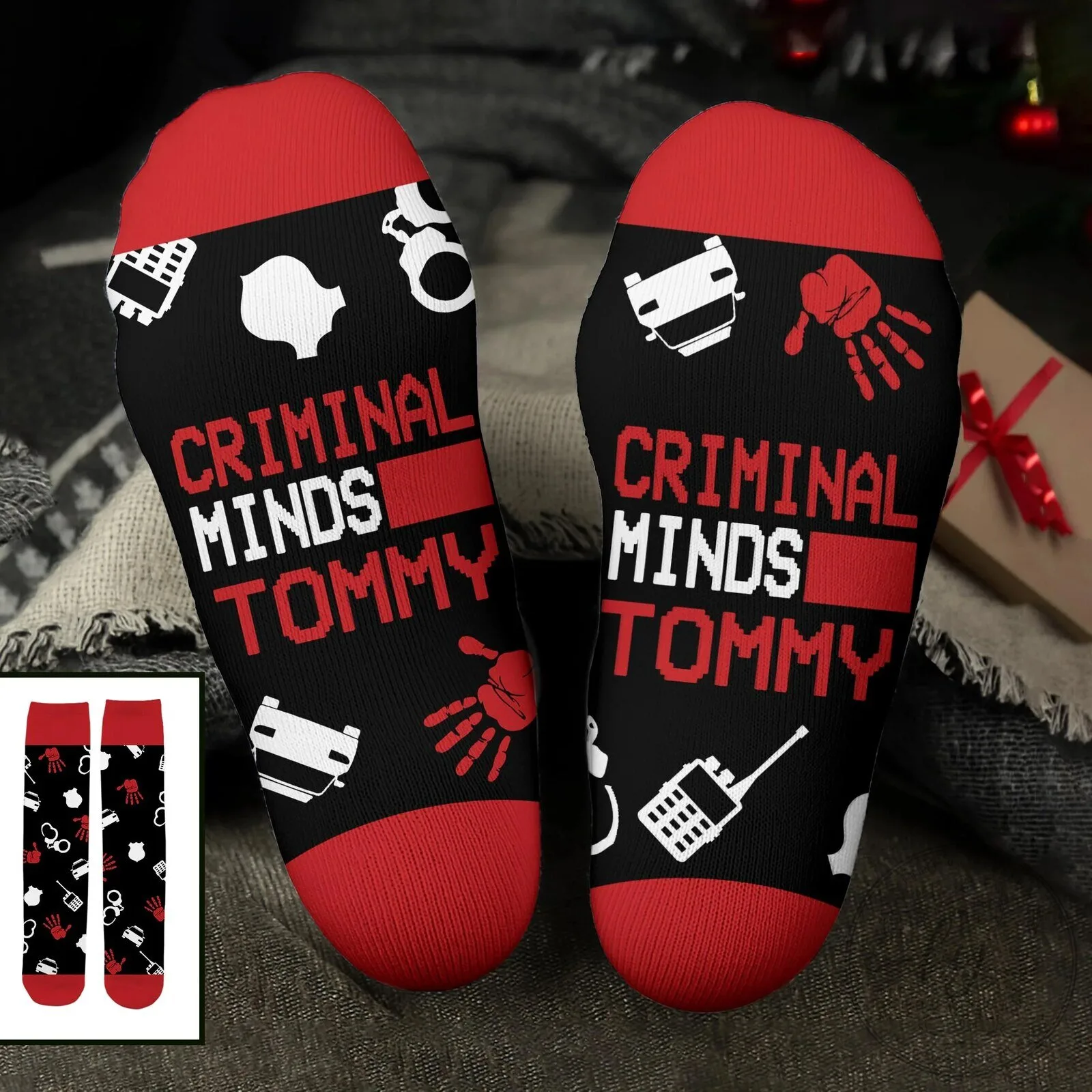 Criminal Minds Personalized Crew Socks - Custom Name TV Show Fan Gift 1 Criminal Minds Personalized Crew Socks - Custom Name TV Show Fan Gift
