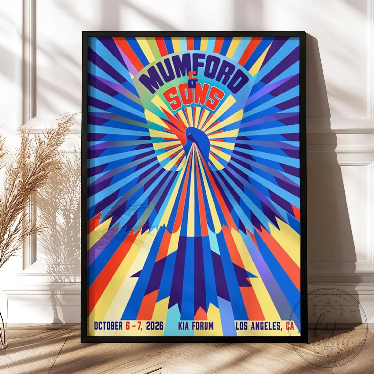 Mumford And Sons Los Angeles Concert Tour 2026 Music Poster Wall Art