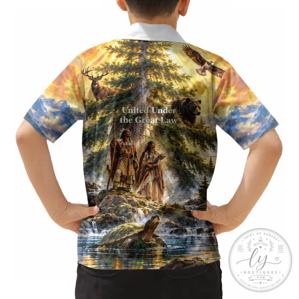 Iroquois We Do Not Inherit The Earth Kids Hawaiian Shirt Native American Nature Art 9 Iroquois We Do Not Inherit The Earth Kids Hawaiian Shirt Native American Nature Art