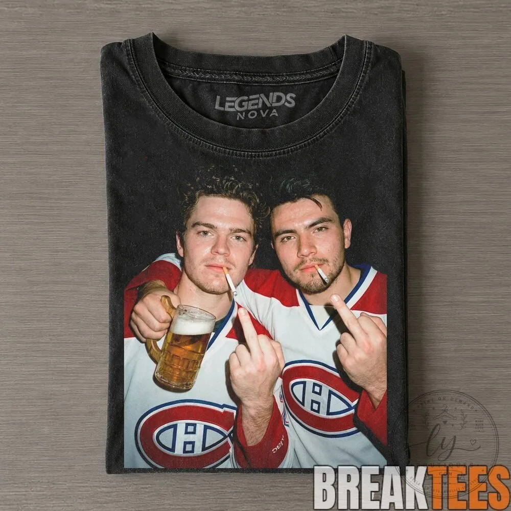 Montreal Canadiens Cole Caufield and Nick Suzuki Middle Finger T-Shirt