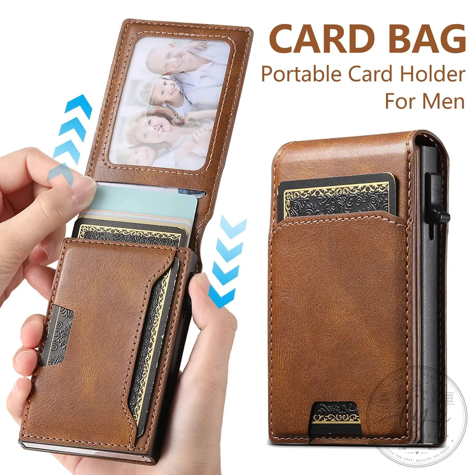 Porsche Custom Name Slim Card Holder Leather Wallet with Photo Slot 10 Porsche Custom Name Slim Card Holder Leather Wallet with Photo Slot