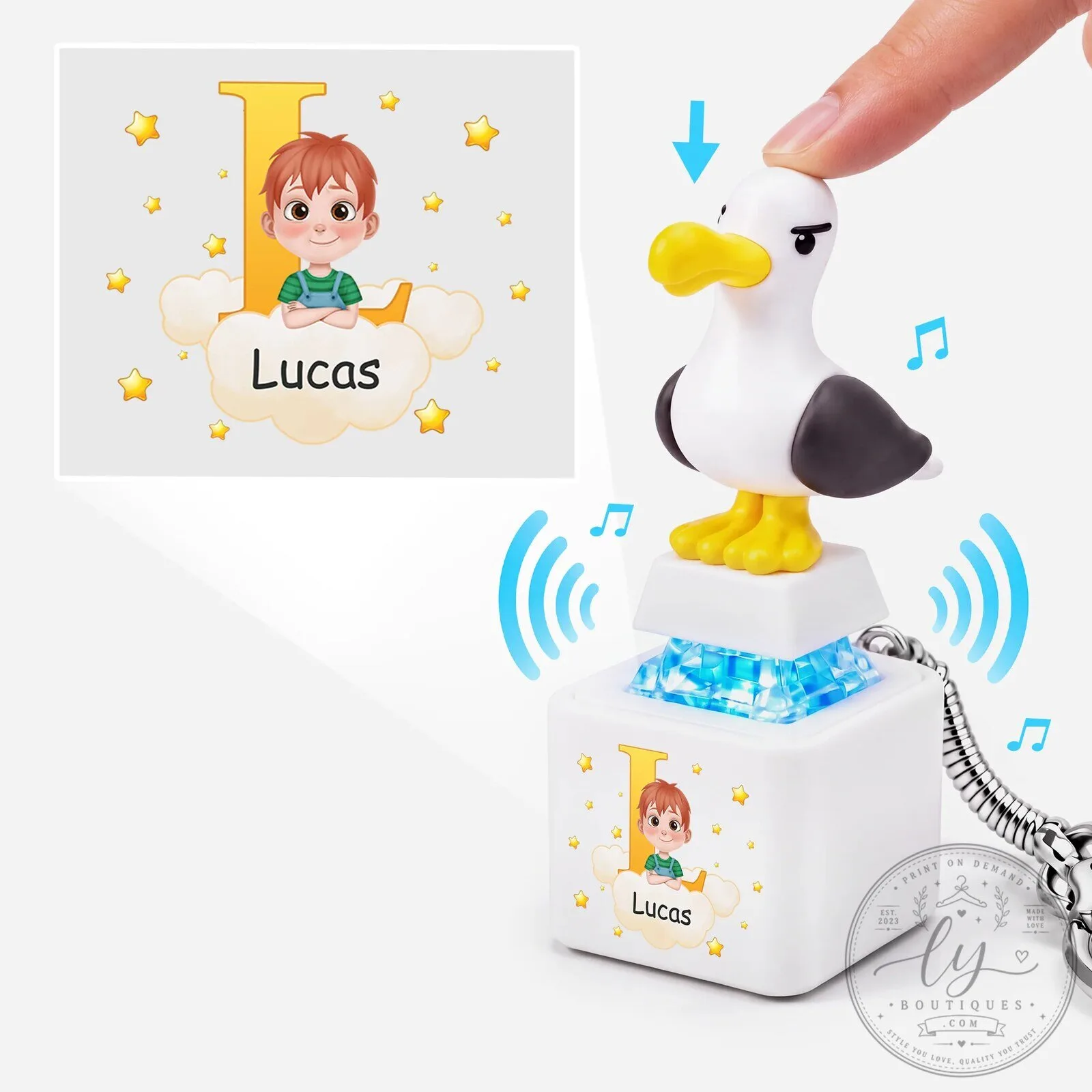 Personalized Lucas Seagull Sound and Light Keychain with Custom Name 9 Personalized Lucas Seagull Sound and Light Keychain with Custom Name