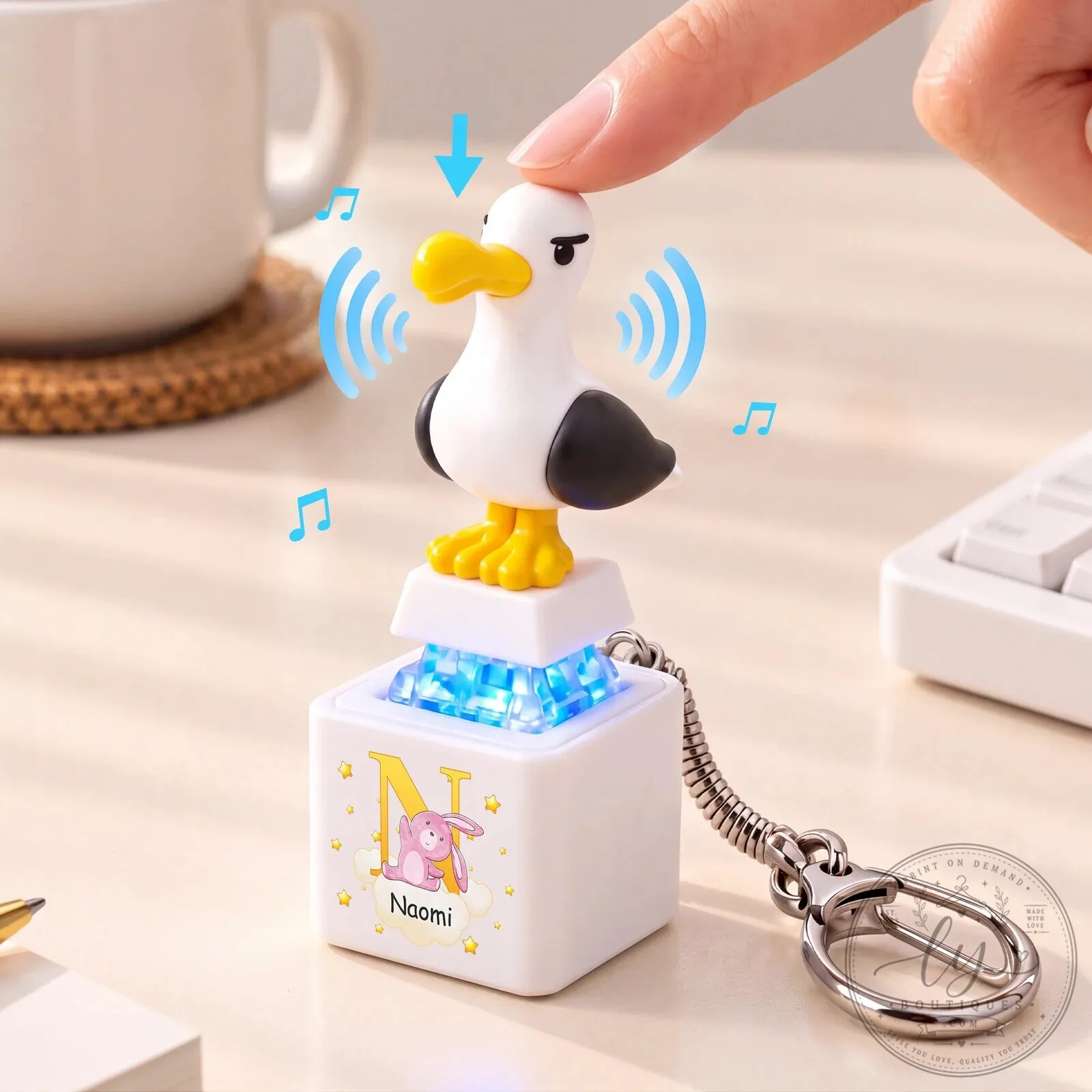 Personalized Lucas Seagull Sound and Light Keychain with Custom Name 10 Personalized Lucas Seagull Sound and Light Keychain with Custom Name