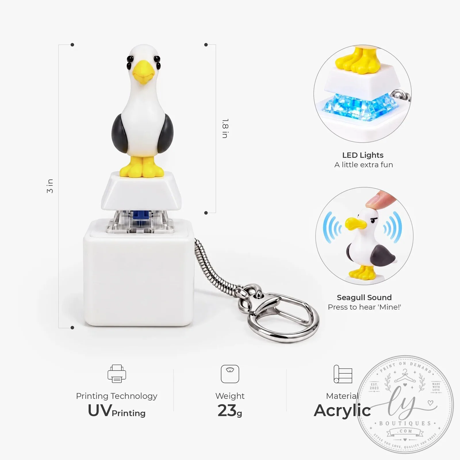 Personalized Lucas Seagull Sound and Light Keychain with Custom Name 11 Personalized Lucas Seagull Sound and Light Keychain with Custom Name