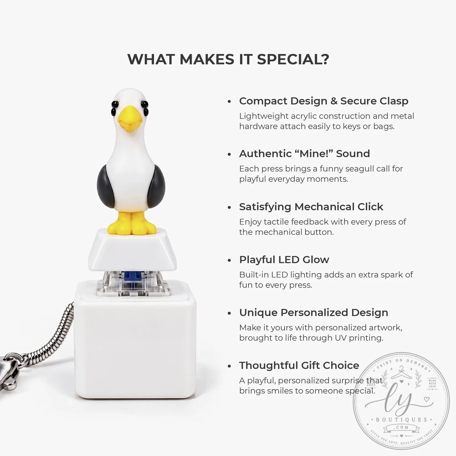 Personalized Lucas Seagull Sound and Light Keychain with Custom Name 15 Personalized Lucas Seagull Sound and Light Keychain with Custom Name
