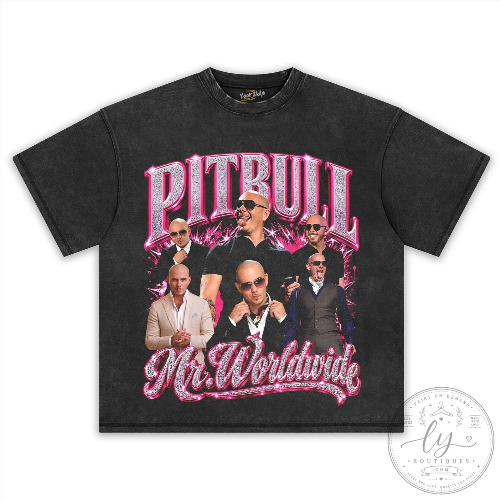 Pitbull Mr. Worldwide Vintage Style Graphic T-Shirt 14 Pitbull Mr. Worldwide Vintage Style Graphic T-Shirt