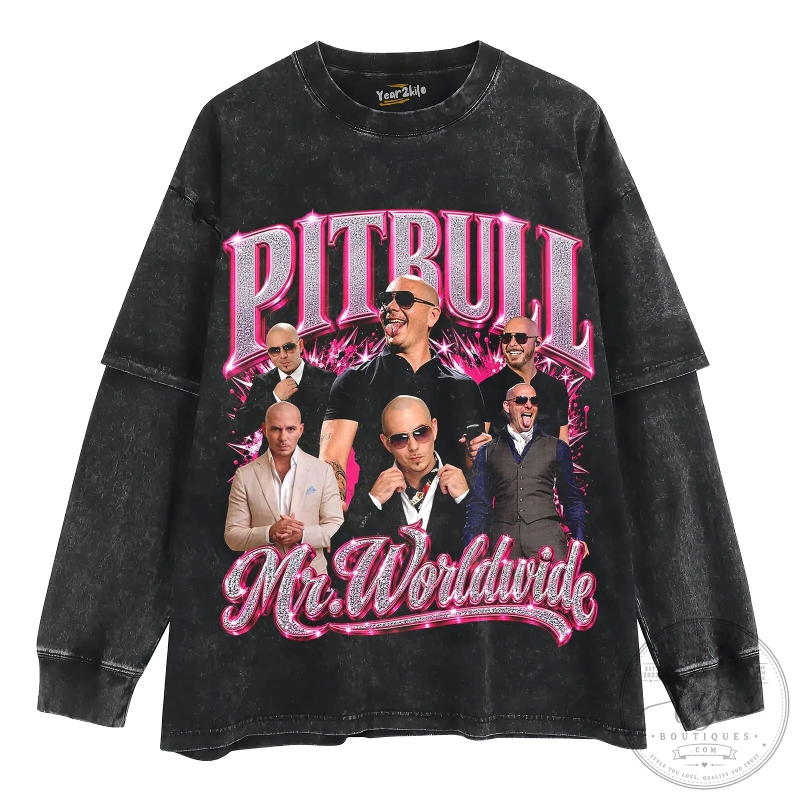 Pitbull Mr. Worldwide Vintage Style Graphic T-Shirt 16 Pitbull Mr. Worldwide Vintage Style Graphic T-Shirt