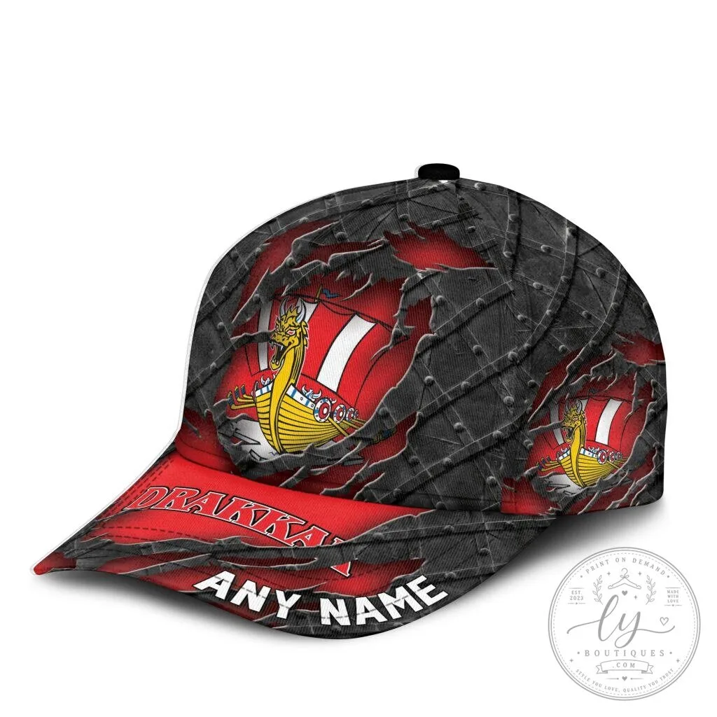 Baie-Comeau Drakkar Personalized Name Black Metal Design Baseball Cap Hat 9 Baie-Comeau Drakkar Personalized Name Black Metal Design Baseball Cap Hat