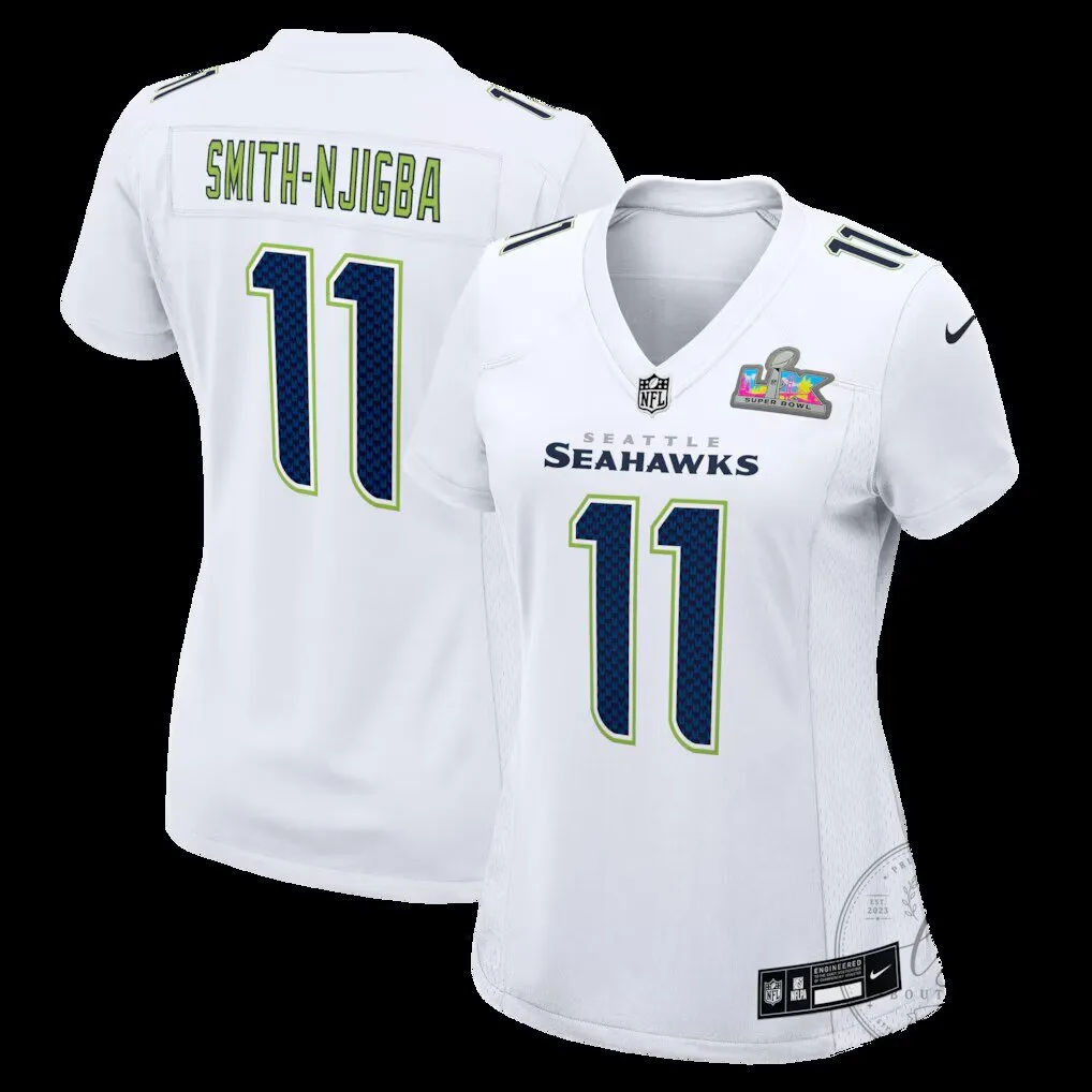 Seattle Seahawks Jaxon Smith-Njigba Super Bowl LVII White Football Jersey