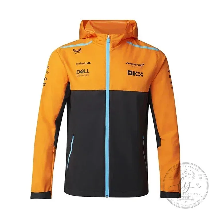 McLaren Formula 1 Team Driver Replica Orange and Black Hooded Jacket