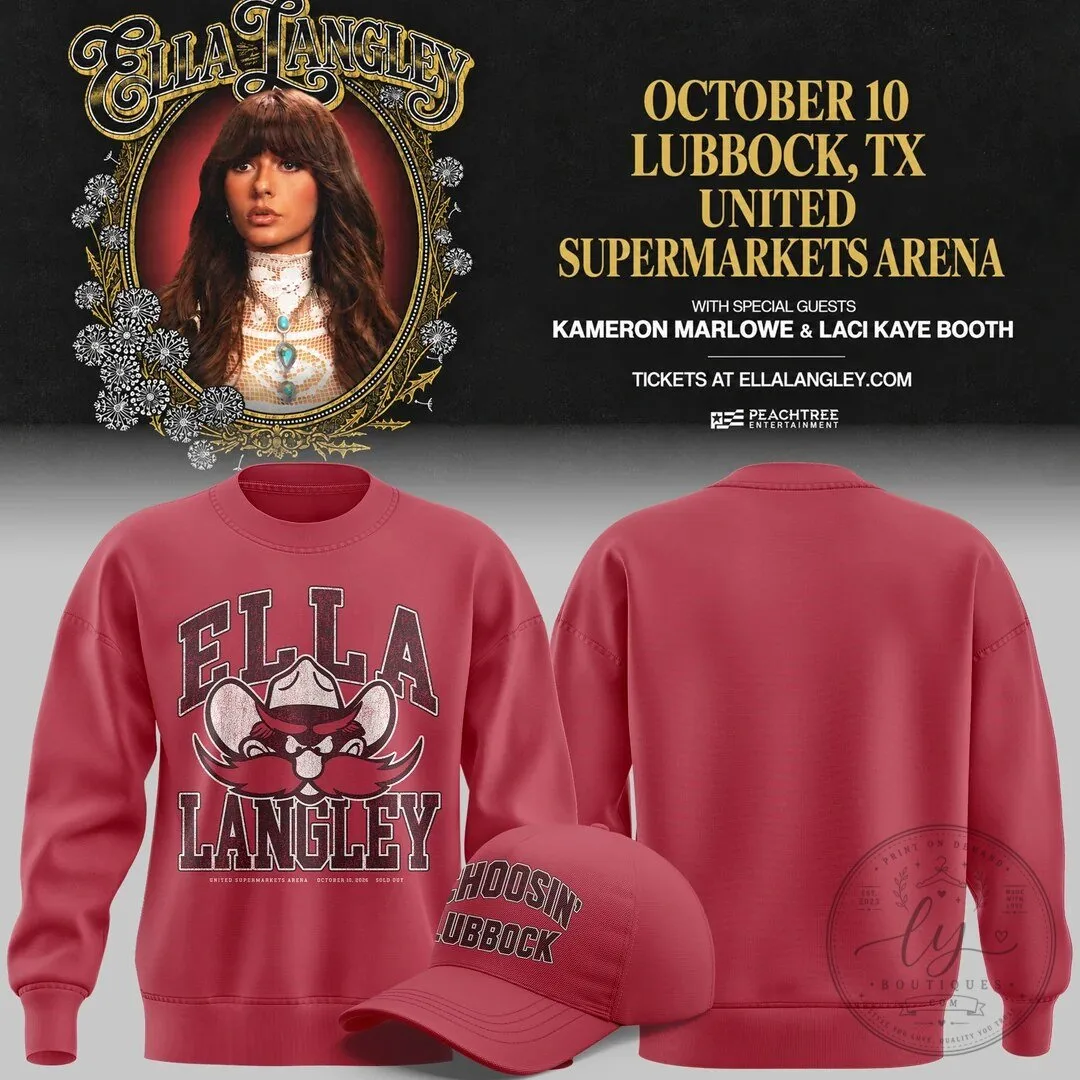 Ella Langley Lubbock Texas Concert Tour Red Raiders Sweatshirt 6 Ella Langley Lubbock Texas Concert Tour Red Raiders Sweatshirt