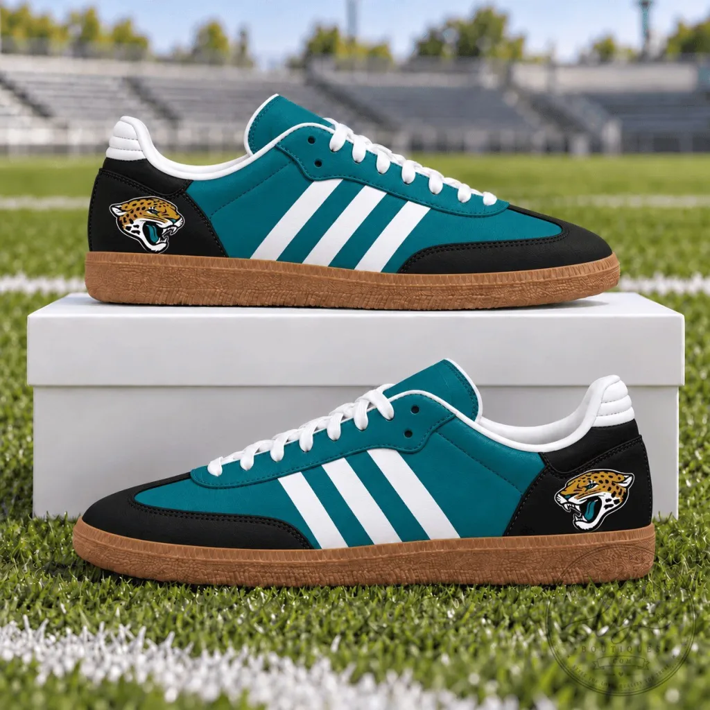 Jacksonville Jaguars Teal and Black Samba Style Shoes Jacksonville Jaguars Teal and Black Samba Style Shoes