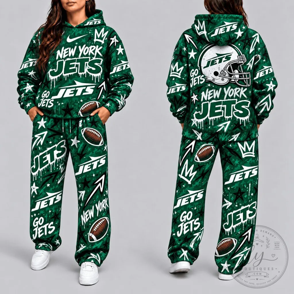 New York Jets Graffiti Style Football Team Hoodie
