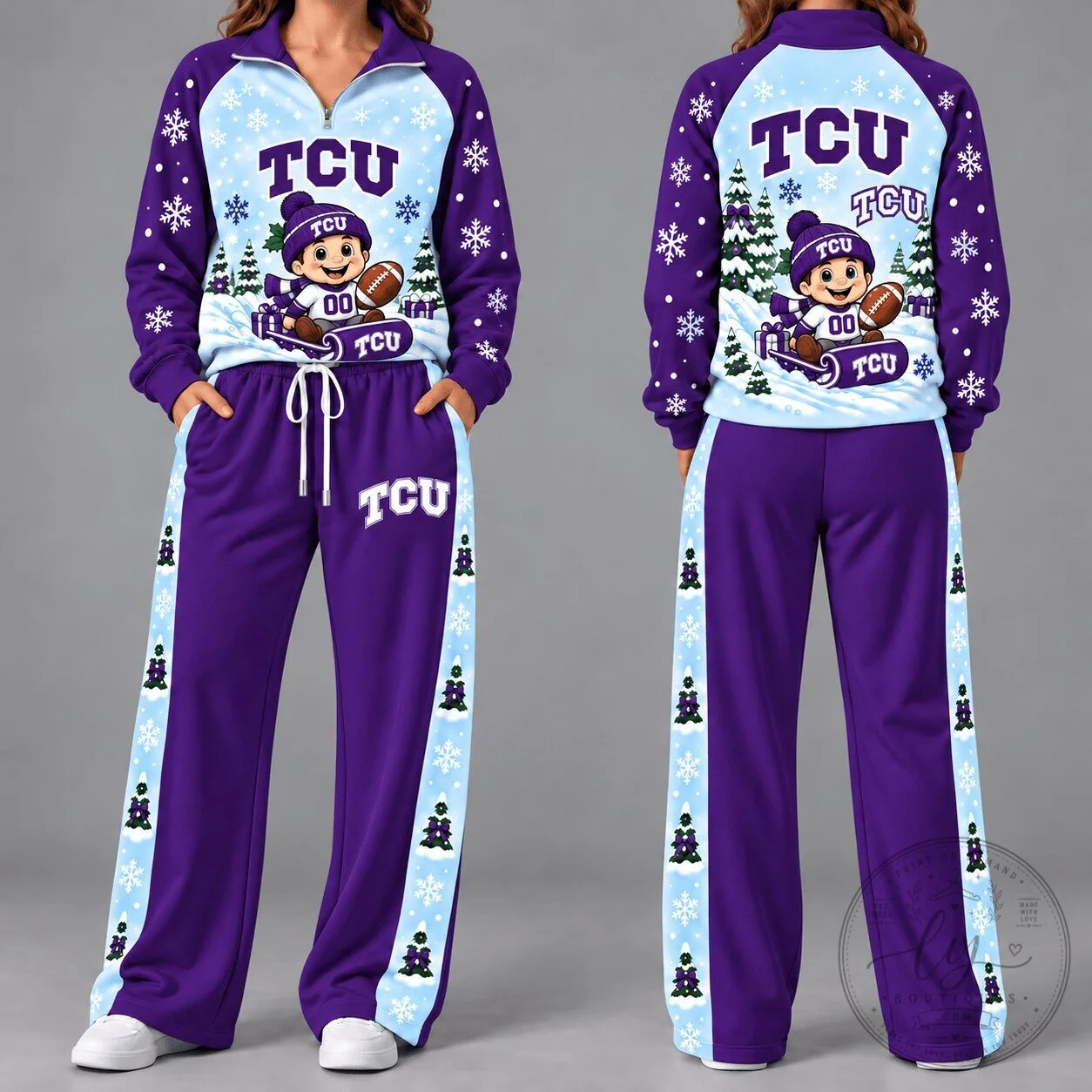 TCU Horned Frogs Christmas Snowflakes Winter Sports Fan Quarter Zip Hoodie 1 TCU Horned Frogs Christmas Snowflakes Winter Sports Fan Quarter Zip Hoodie