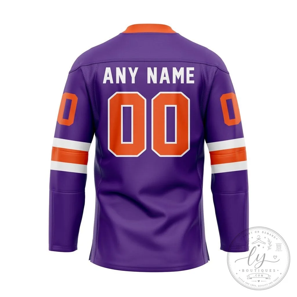 Halifax Thunderbirds Personalized Purple Lace-Up Hockey Jersey 5 Halifax Thunderbirds Personalized Purple Lace-Up Hockey Jersey