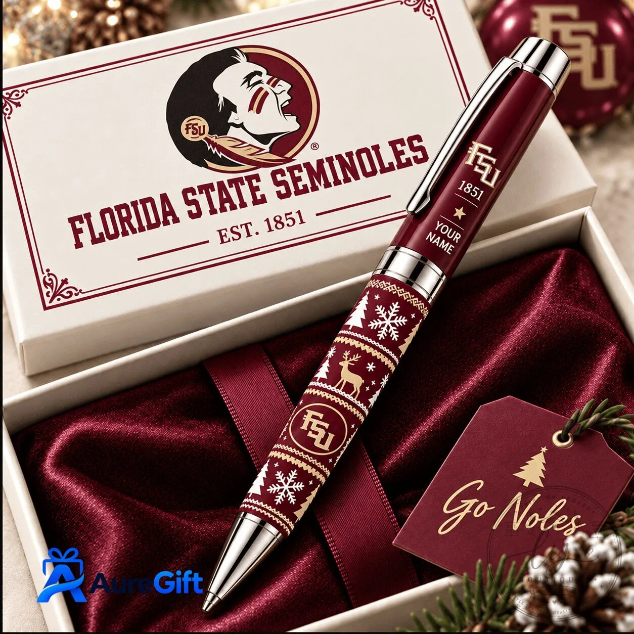 Florida State Seminoles Christmas Ugly Sweater Pattern Ballpoint Pen