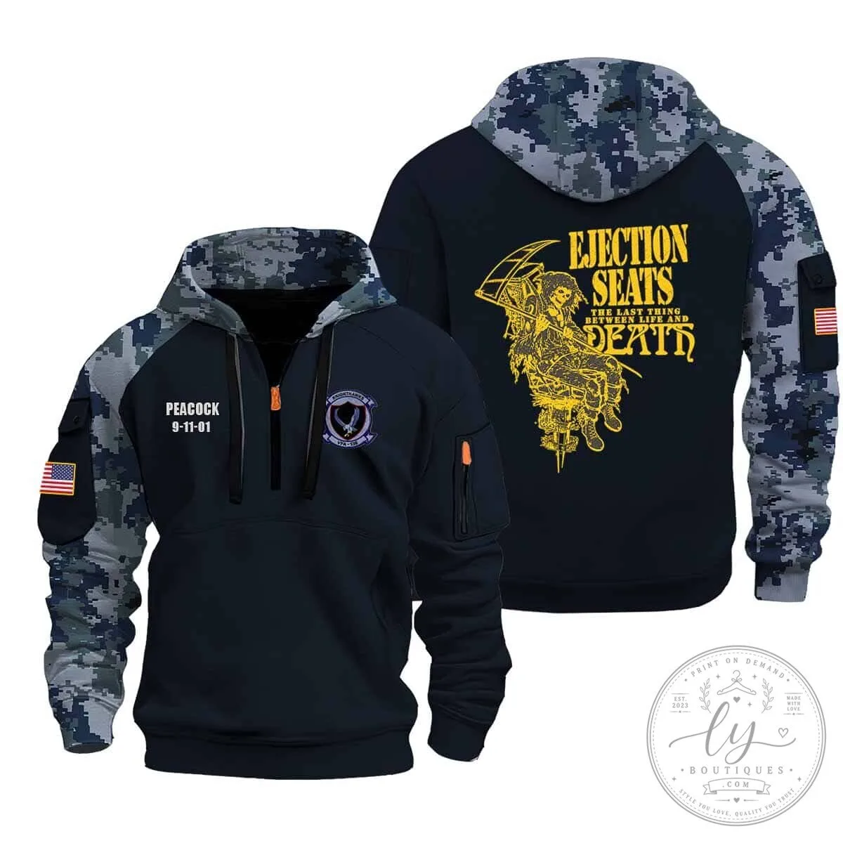 VFA-136 Camouflage Half-Zip Ejection Seats Pilot Hoodie 2 VFA-136 Camouflage Half-Zip Ejection Seats Pilot Hoodie