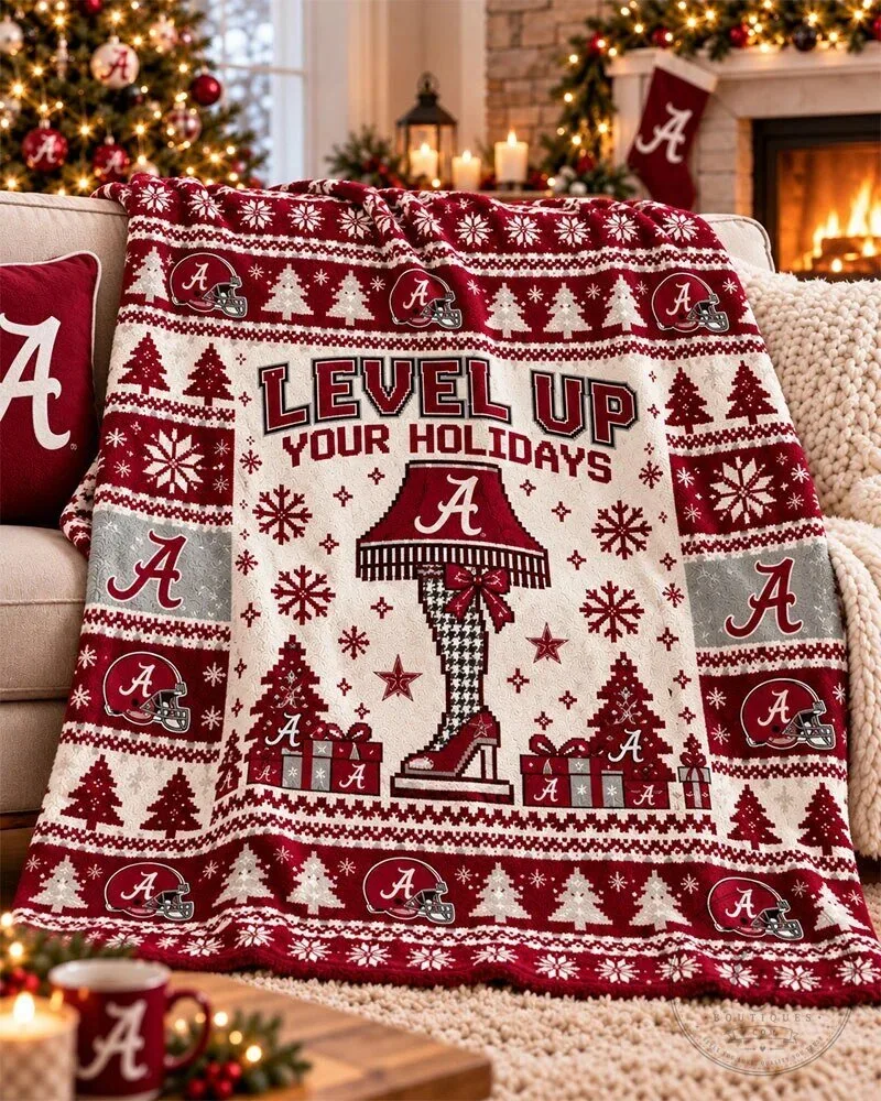 Alabama Crimson Tide Level Up Your Holidays Christmas Blanket 5 Alabama Crimson Tide Level Up Your Holidays Christmas Blanket