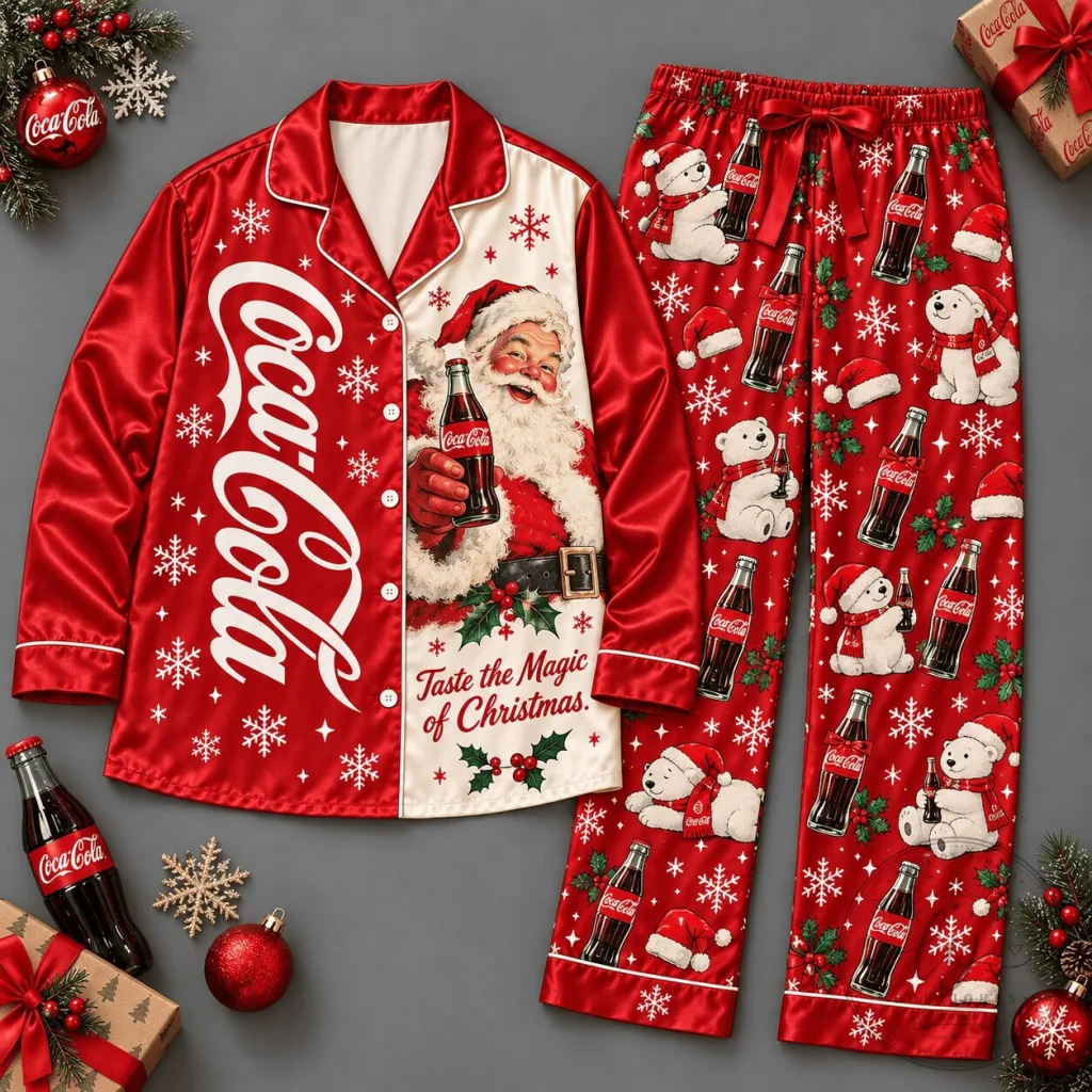 Coca-Cola Santa Claus Christmas Holiday Pajamas Set with Polar Bears 51 Coca-Cola Santa Claus Christmas Holiday Pajamas Set with Polar Bears