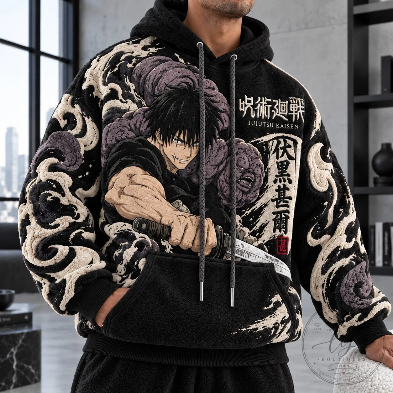 Jujutsu Kaisen Fushiguro Toji Cursed Spirit Black Hoodie