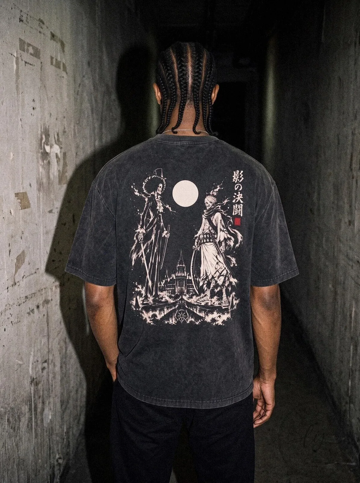 One Piece Brook and Ryuma Shadow Duel Vintage Washed T-Shirt