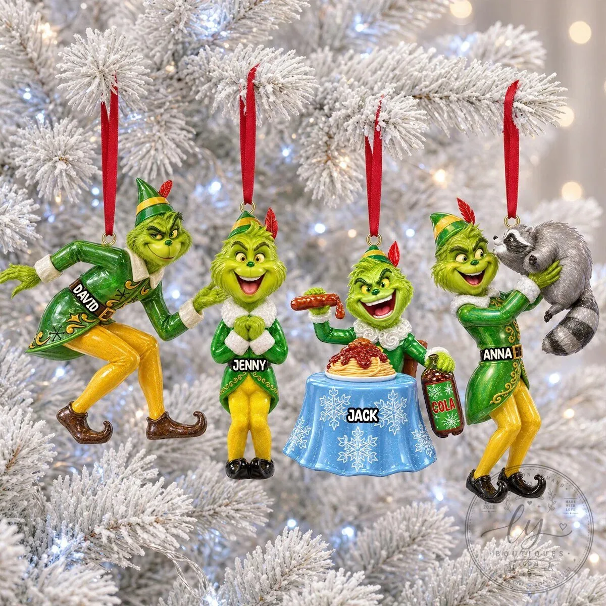 Grinch Christmas Character Personalized Holiday Tree Ornament