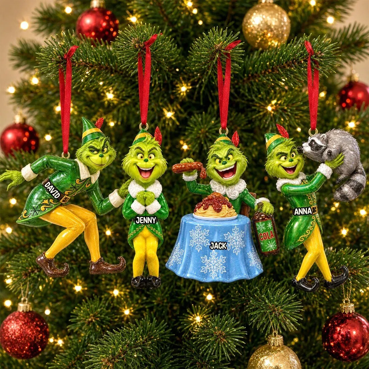 Grinch Christmas Character Personalized Holiday Tree Ornament 7 Grinch Christmas Character Personalized Holiday Tree Ornament