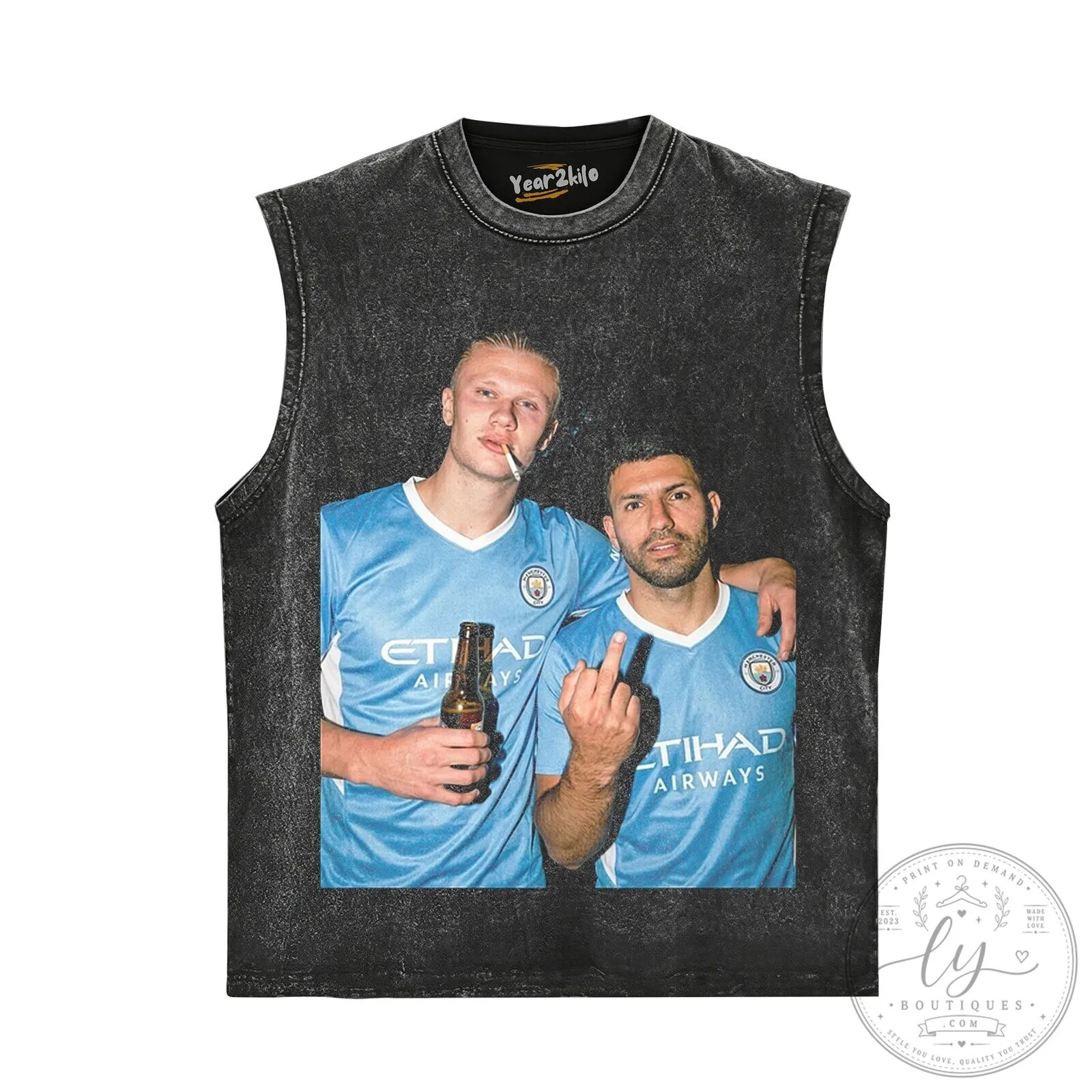Erling Haaland and Sergio Aguero Manchester City Football Club T-Shirt 13 Erling Haaland and Sergio Aguero Manchester City Football Club T-Shirt