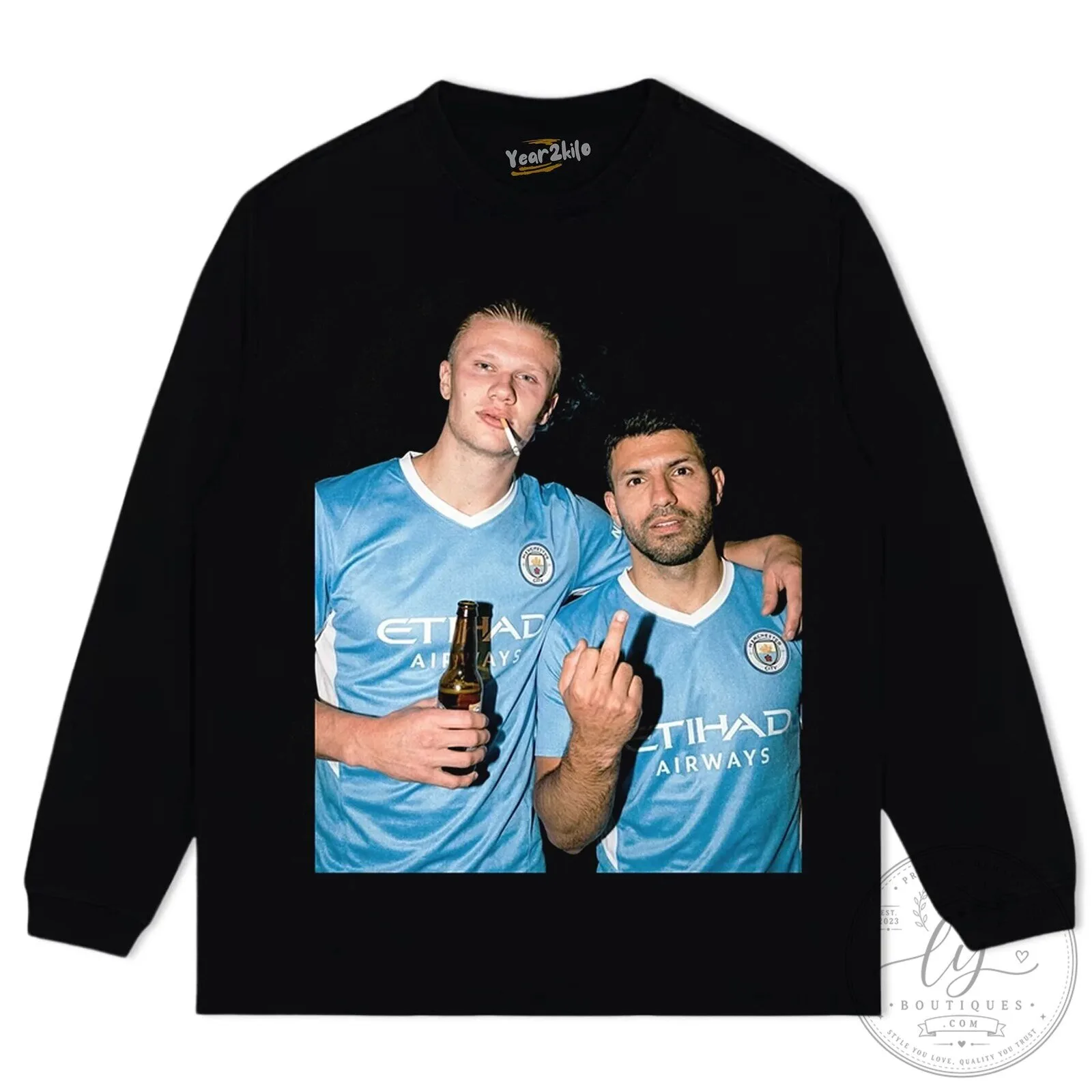 Erling Haaland and Sergio Aguero Manchester City Football Club T-Shirt 15 Erling Haaland and Sergio Aguero Manchester City Football Club T-Shirt