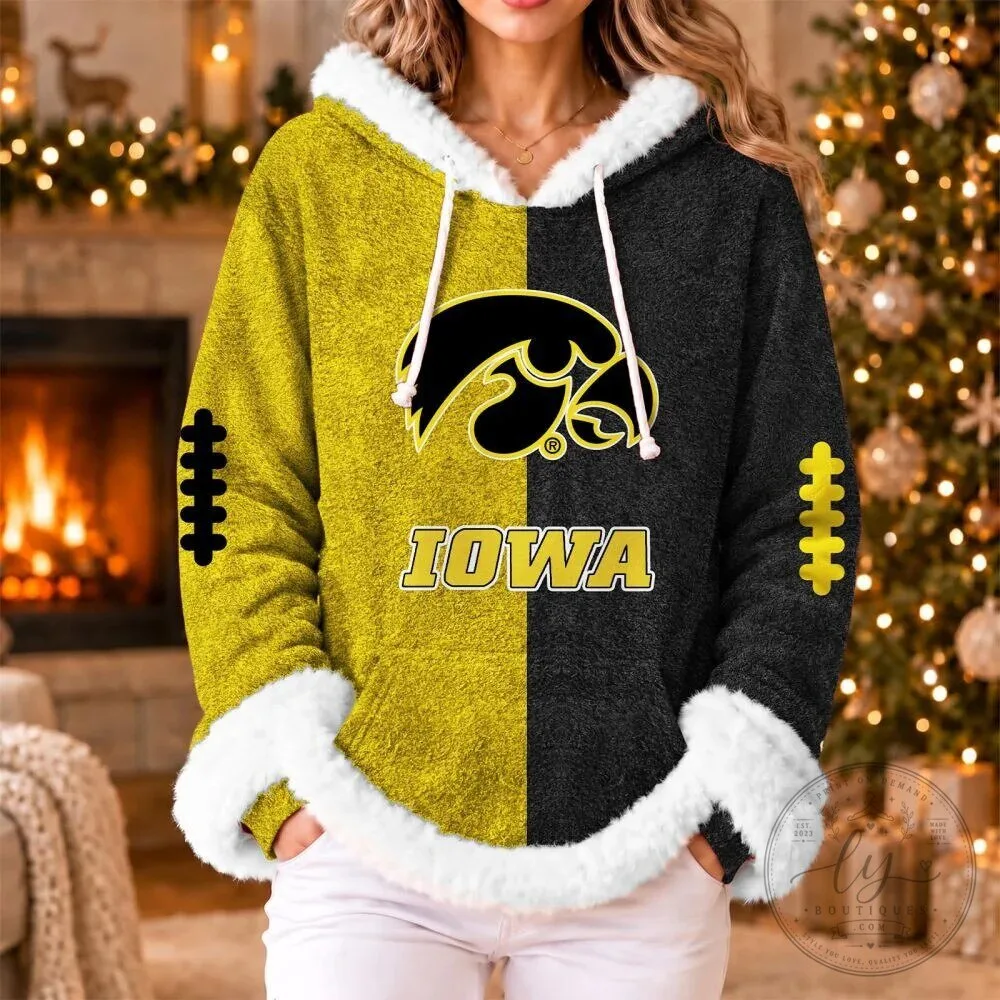 Iowa Hawkeyes Football Team Black and Gold Split Design Hoodie 21 Iowa Hawkeyes Football Team Black and Gold Split Design Hoodie