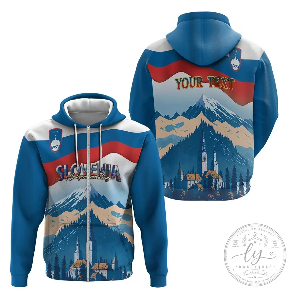 Slovenia Independence Day Lake Bled Julian Alps Landscape Full-Zip Hoodie 12 Slovenia Independence Day Lake Bled Julian Alps Landscape Full-Zip Hoodie