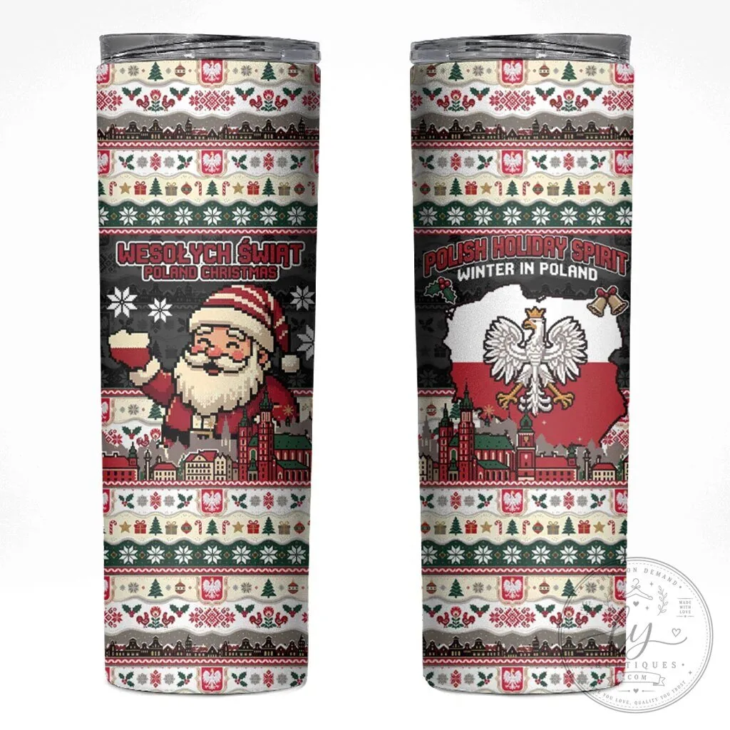 Wesołych Świąt Poland Christmas Santa Claus Polish Eagle Crest Tumbler