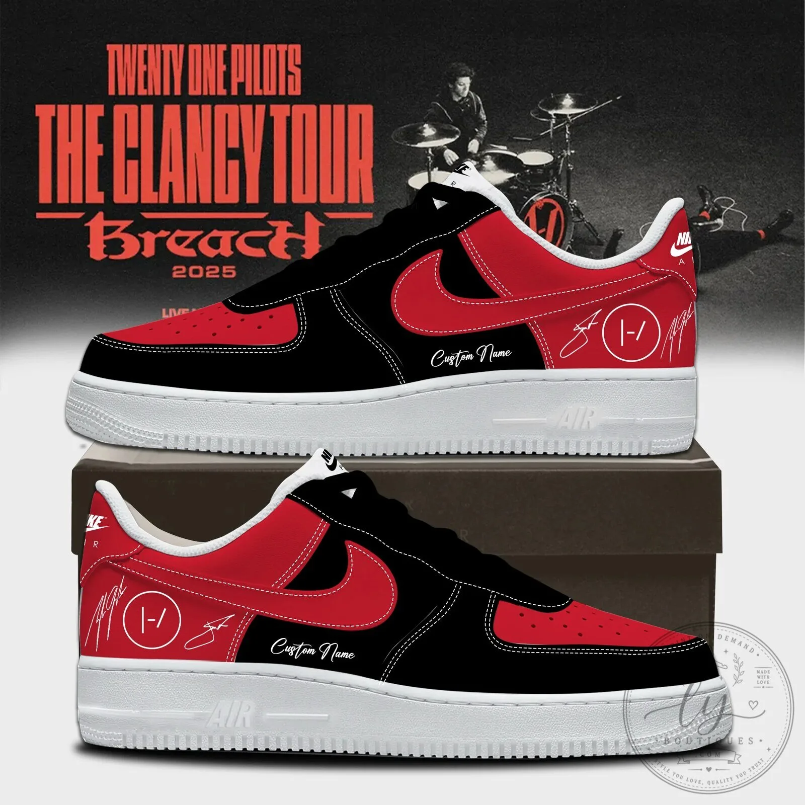 Twenty One Pilots The Clancy Tour Breach 2025 Custom Name Fan Shoes