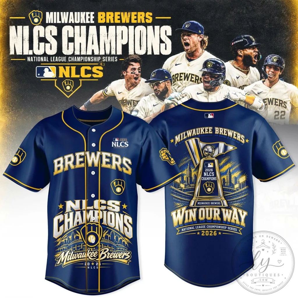 Milwaukee Brewers Baseball NLCS Champions 2026 Jersey 1 Milwaukee Brewers Baseball NLCS Champions 2026 Jersey