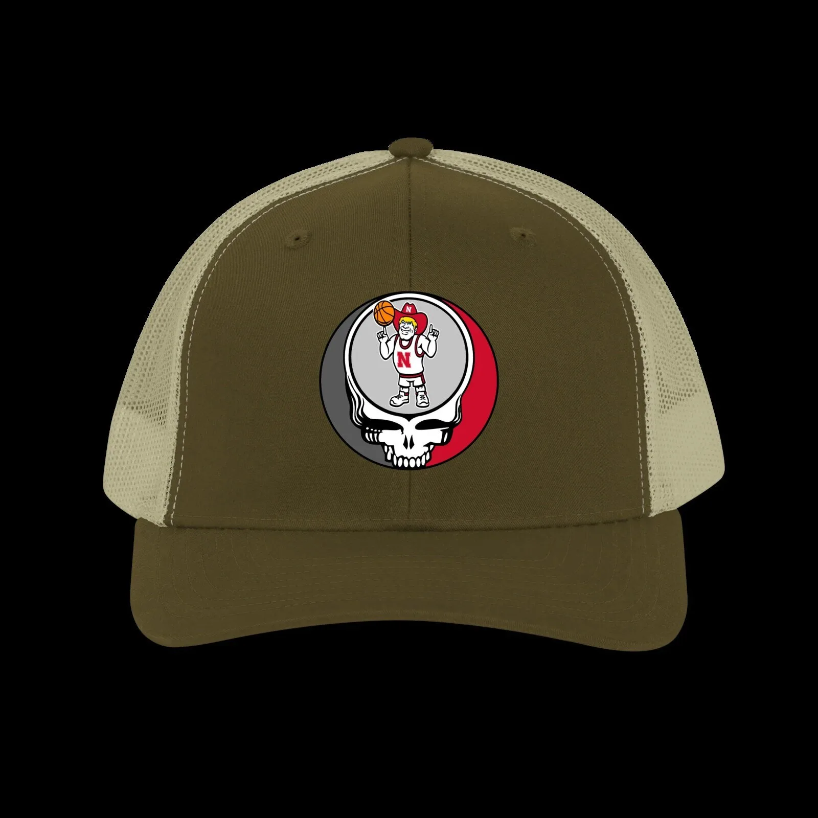 Nebraska Cornhuskers Basketball Steal Your Face Grateful Dead Trucker Hat 9 Nebraska Cornhuskers Basketball Steal Your Face Grateful Dead Trucker Hat