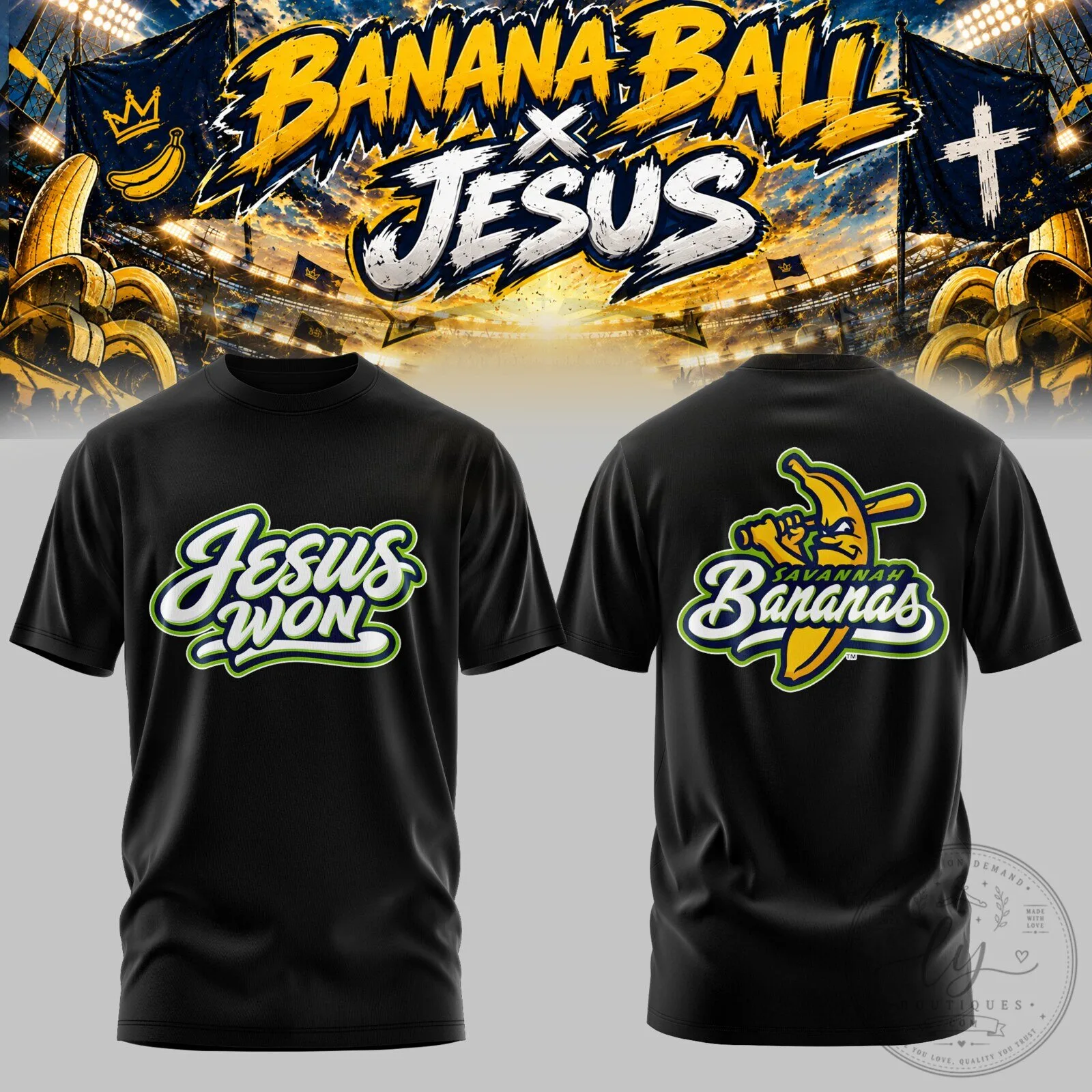 Savannah Bananas Baseball Jesus Won Banana Ball 2026 Edition T-Shirt