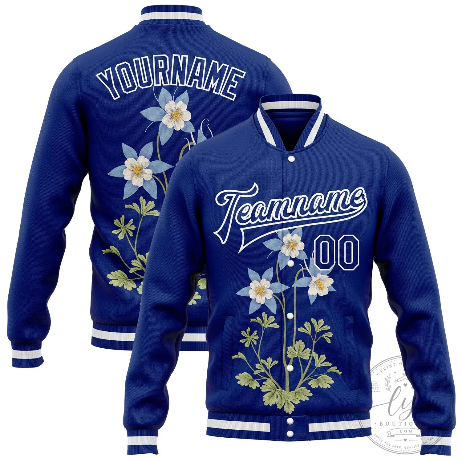 Colorado State Flower Rocky Mountain Columbine Bomber Jacket