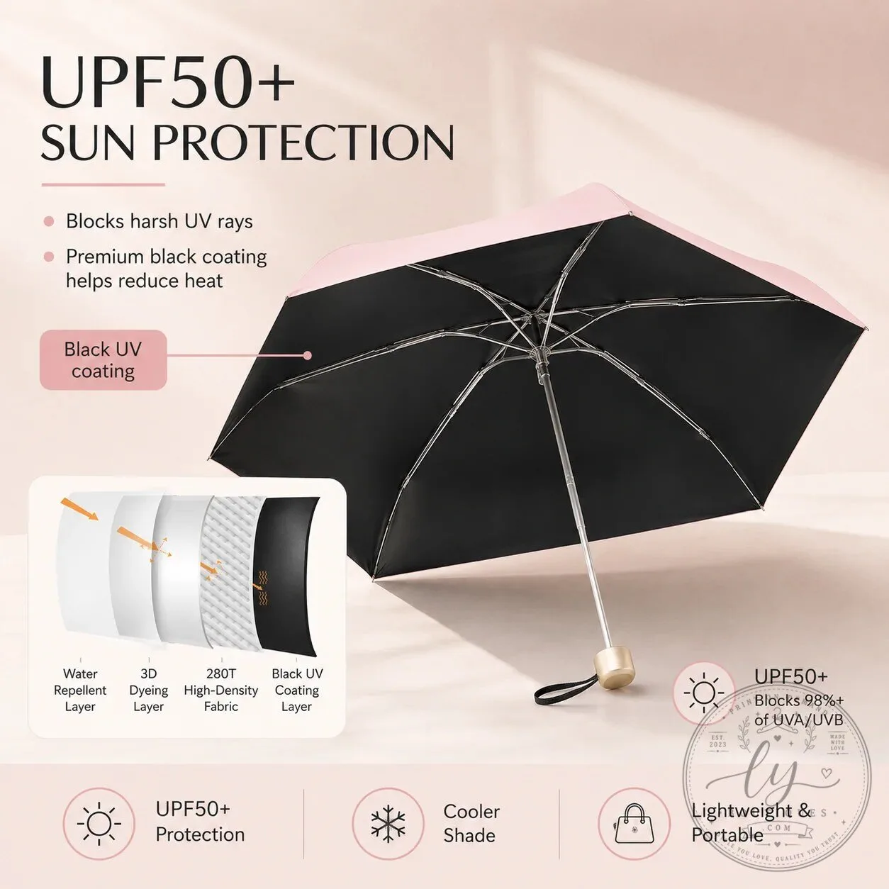 Premium Mini UV Umbrella Portable Compact Sun Protection 31 Premium Mini UV Umbrella Portable Compact Sun Protection