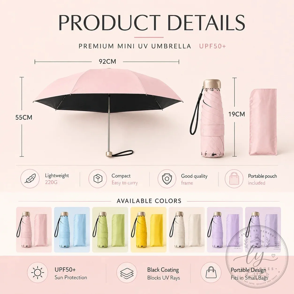Premium Mini UV Umbrella Portable Compact Sun Protection 37 Premium Mini UV Umbrella Portable Compact Sun Protection