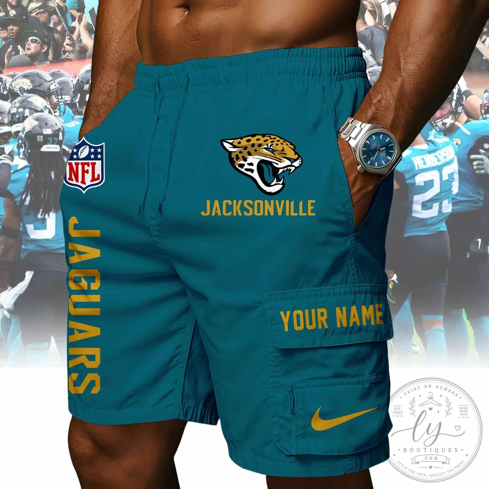 Jacksonville Jaguars Football Team Athletic Shorts