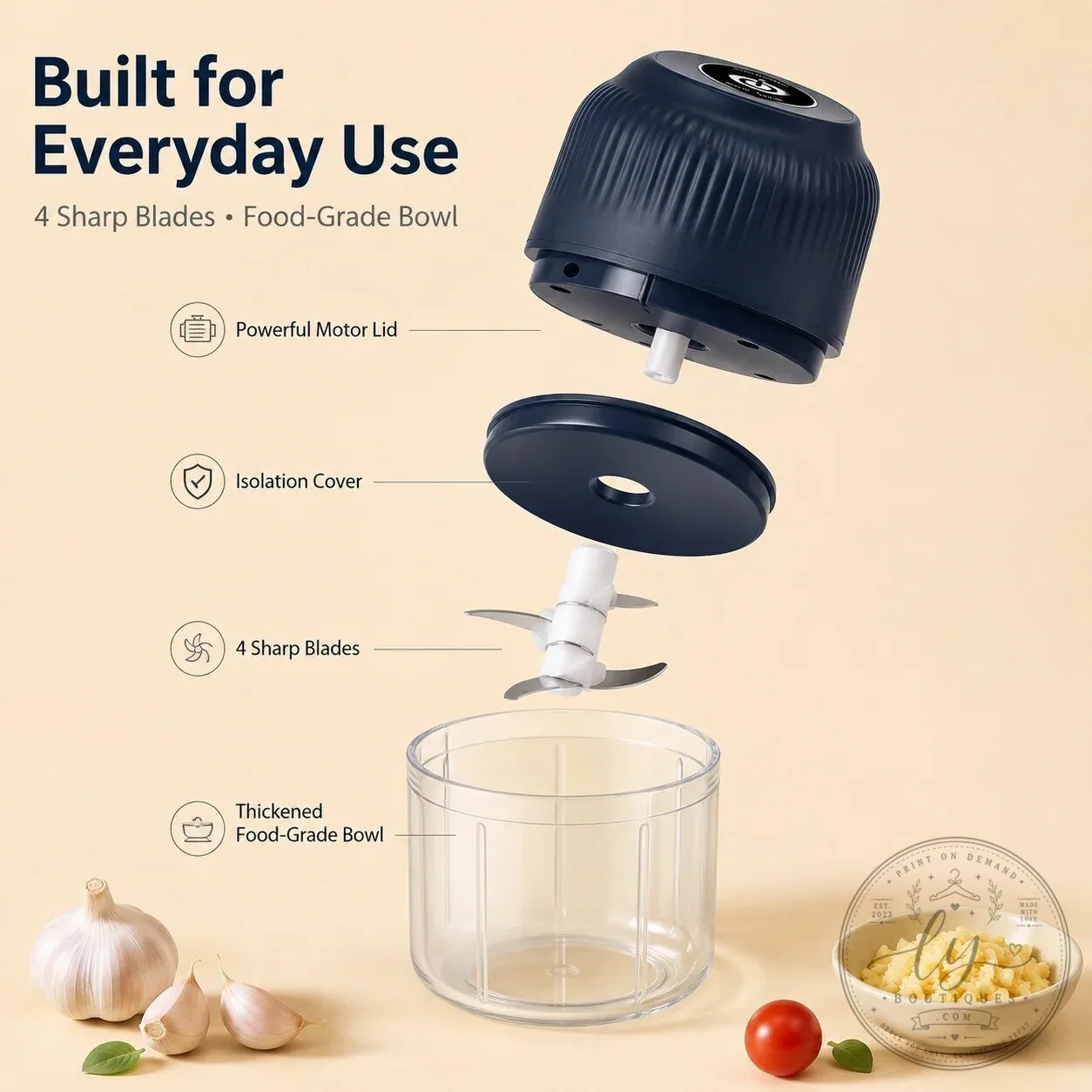 One Press Power Mini Food Chopper for Garlic, Vegetables, and Meat Preparation 10 One Press Power Mini Food Chopper for Garlic, Vegetables, and Meat Preparation
