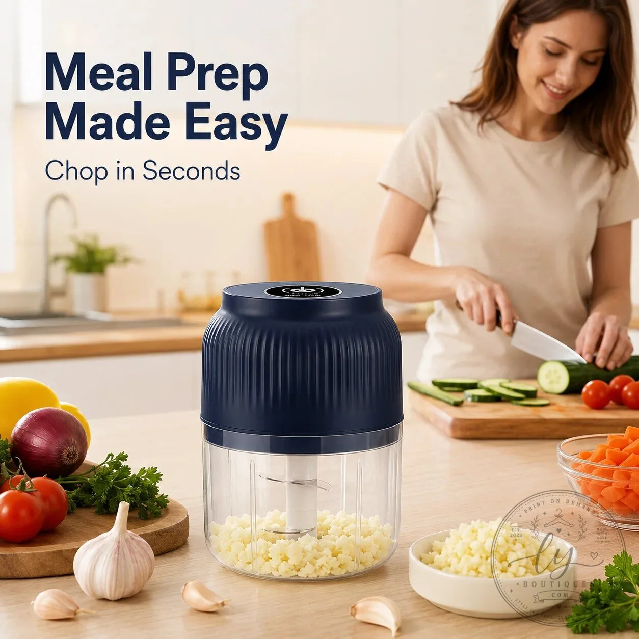One Press Power Mini Food Chopper for Garlic, Vegetables, and Meat Preparation 11 One Press Power Mini Food Chopper for Garlic, Vegetables, and Meat Preparation